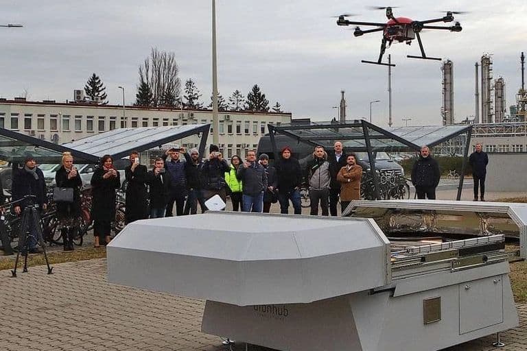 Dronehub – ground based power source for drone operations.
